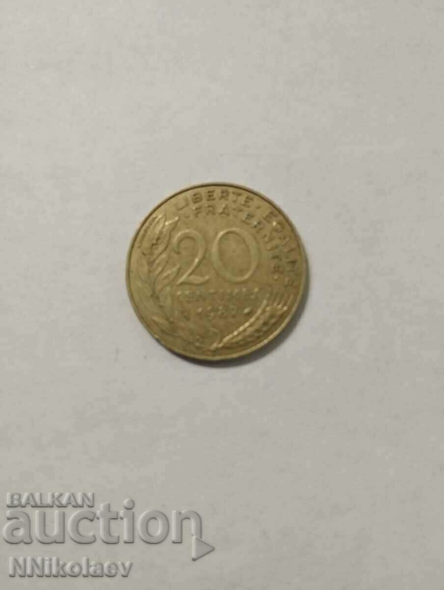 France 20 centimes 1987 with price 1.00 BGN | € 0.51 France 20 centimes 1987 with price 1.00 BGN | € 0.51