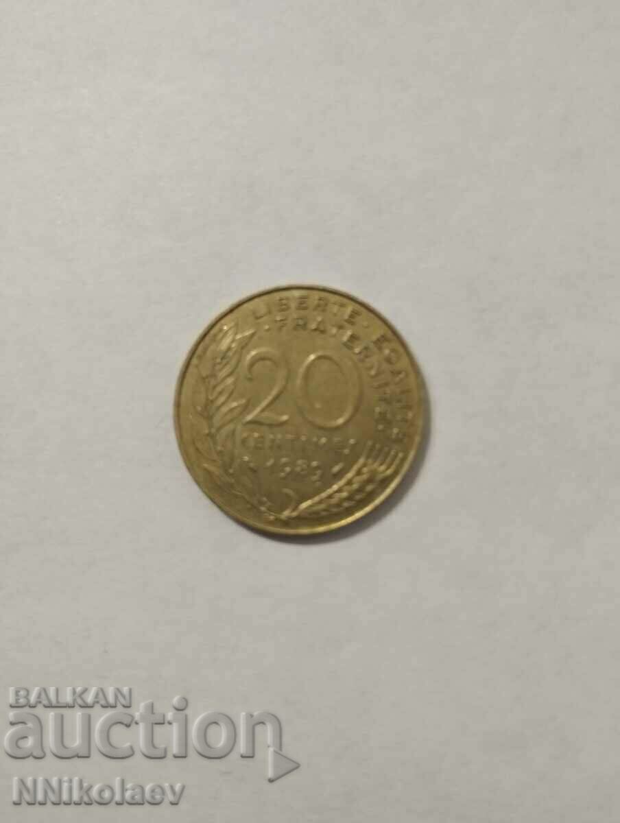 France 20 centimes 1989 with price 1.00 BGN | € 0.51 France 20 centimes 1989 with price 1.00 BGN | € 0.51