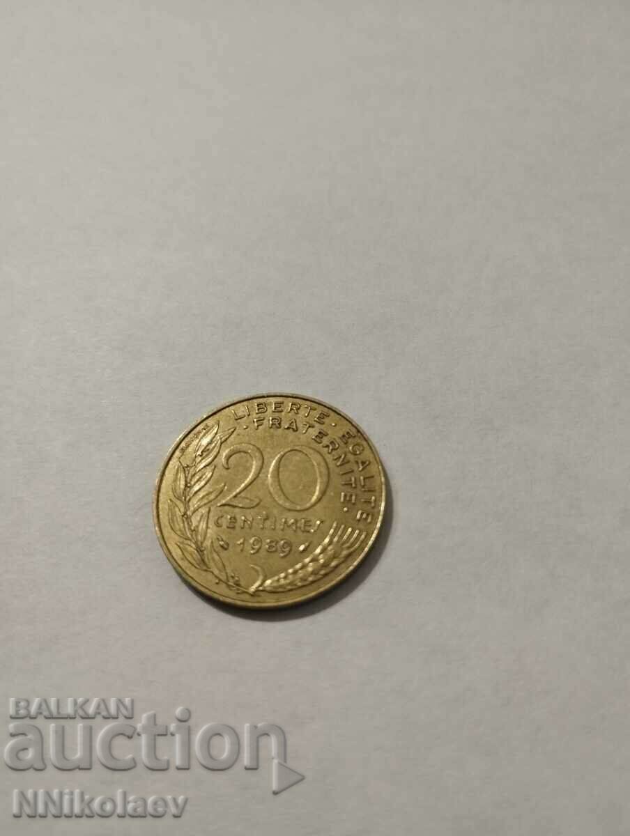 France 20 centimes 1989