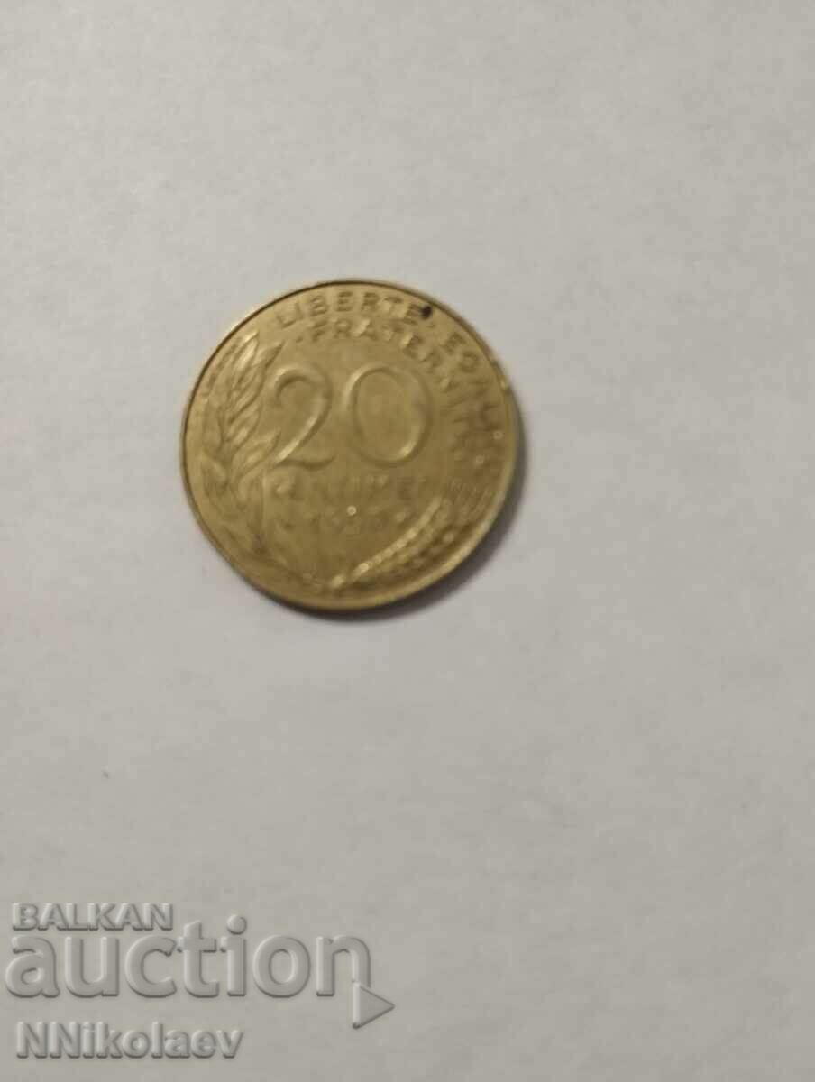Auction France 20 centimes 1990 Auction France 20 centimes 1990