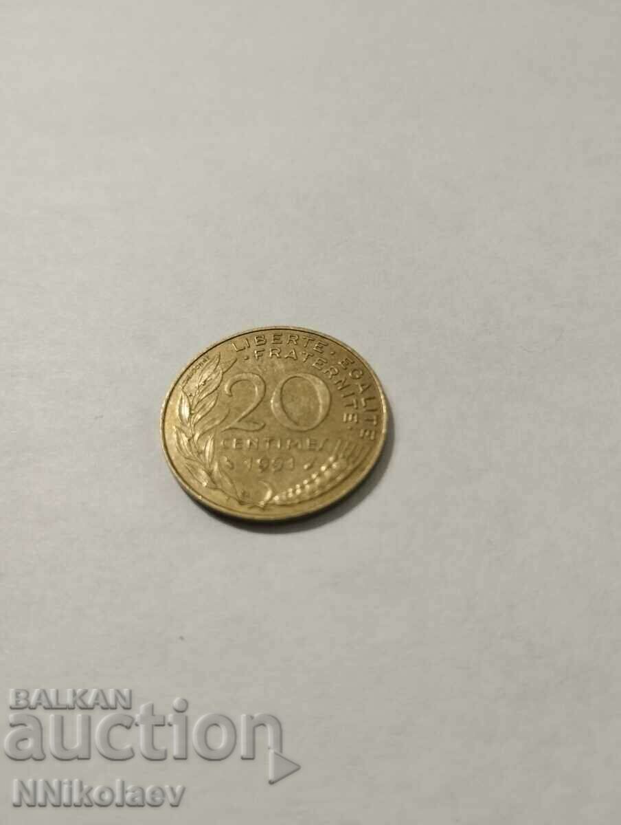 France 20 centimes 1991