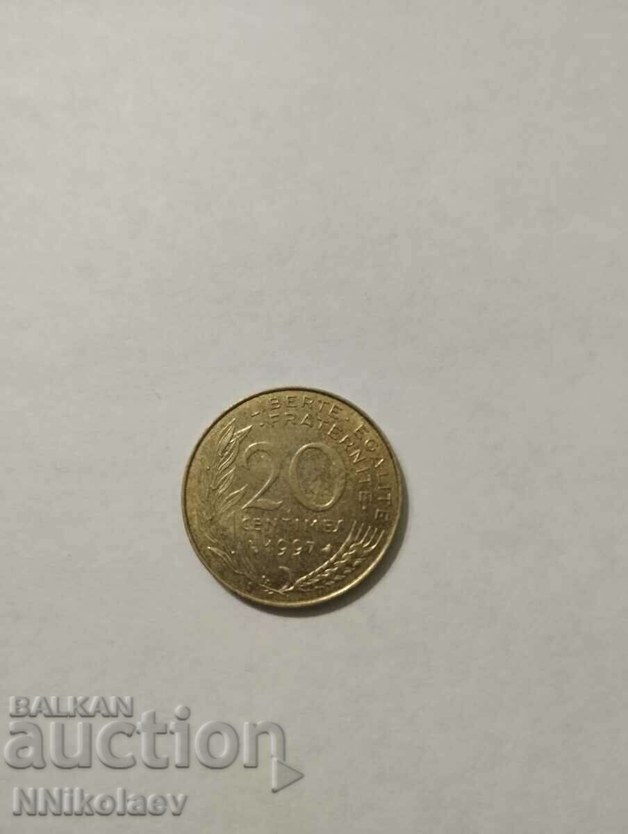 France 20 centimes 1997 with price 1.00 BGN | € 0.51 France 20 centimes 1997 with price 1.00 BGN | € 0.51