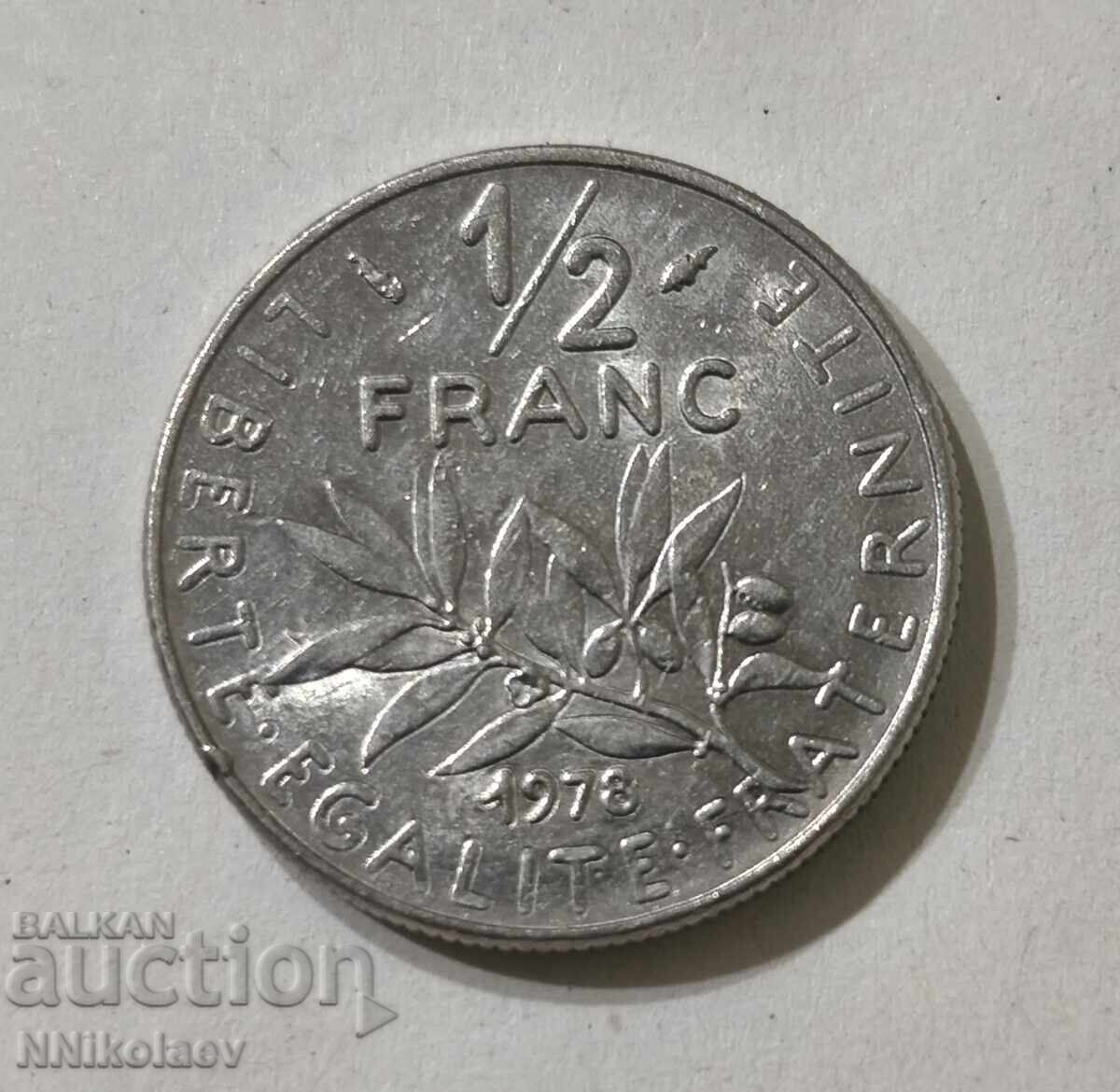 Licitație Franța 1/2 - jumătate franc 1978