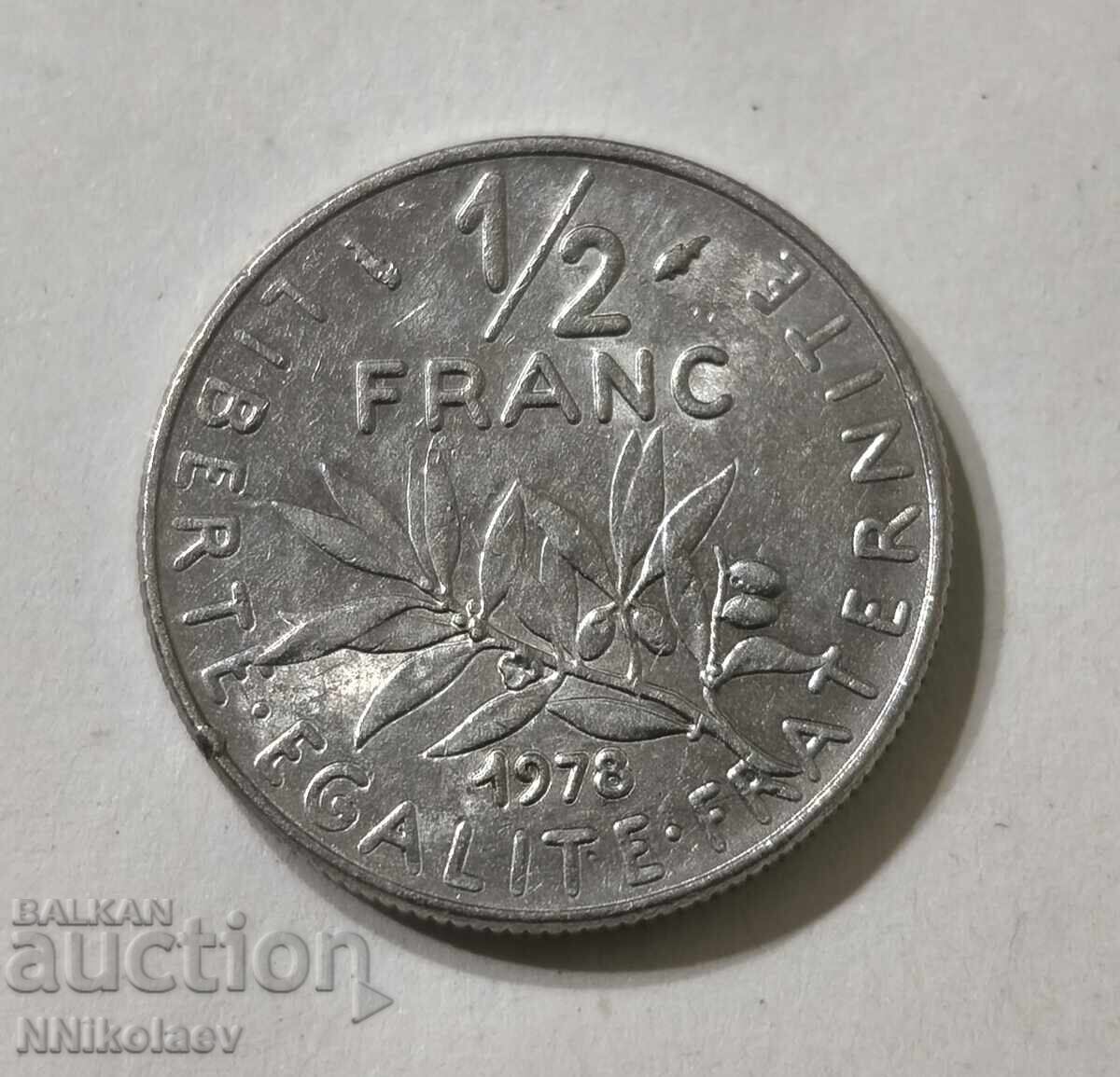 Franța 1/2 - jumătate franc 1978