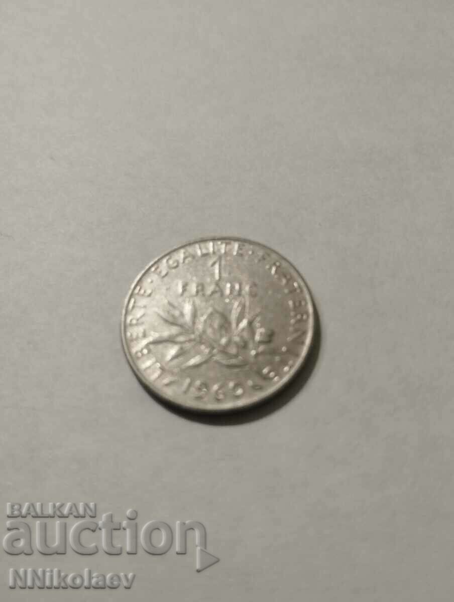 France 1 franc 1960 with price 1.00 BGN | € 0.51