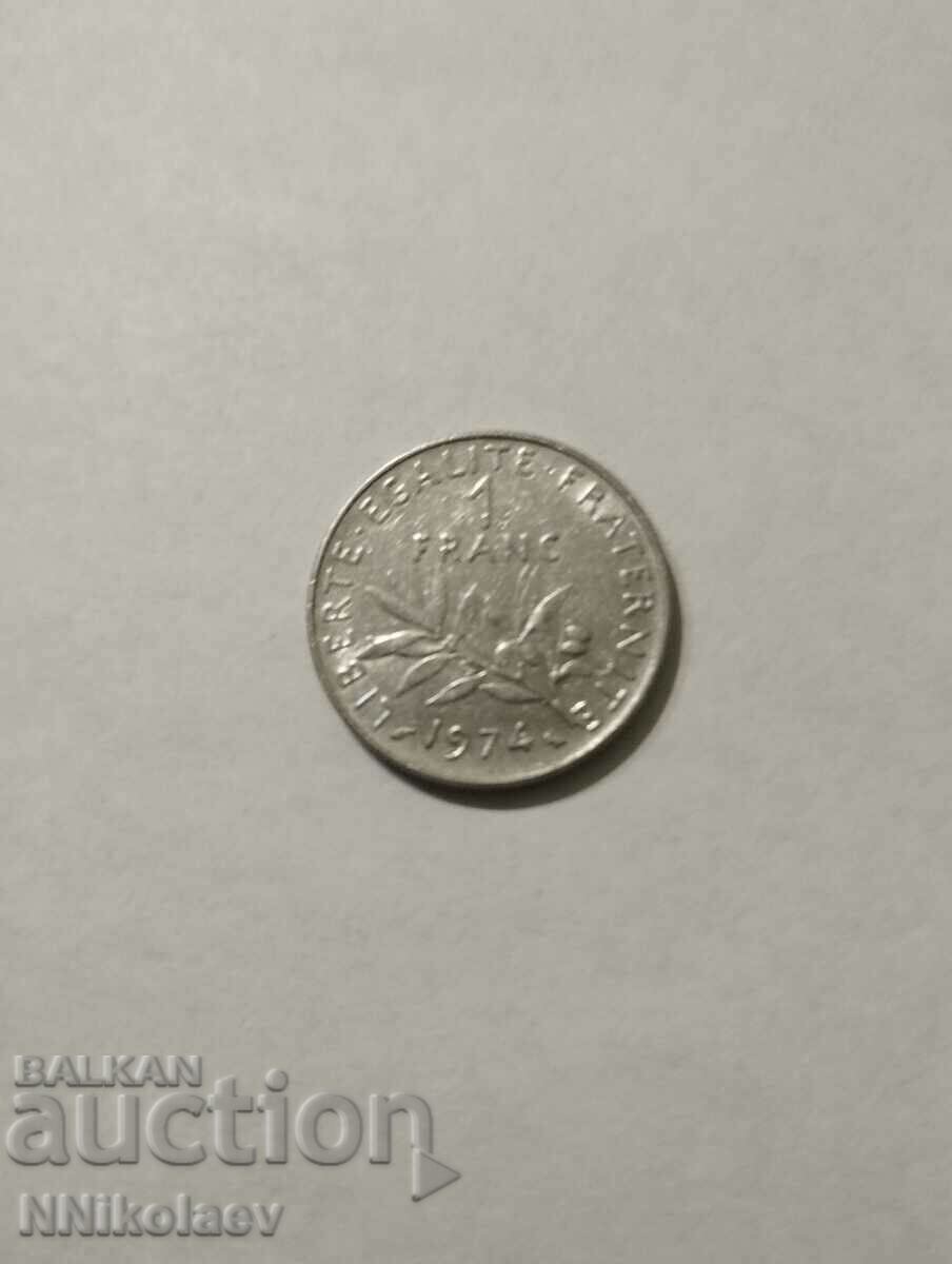 Франция 1 франк 1974г.