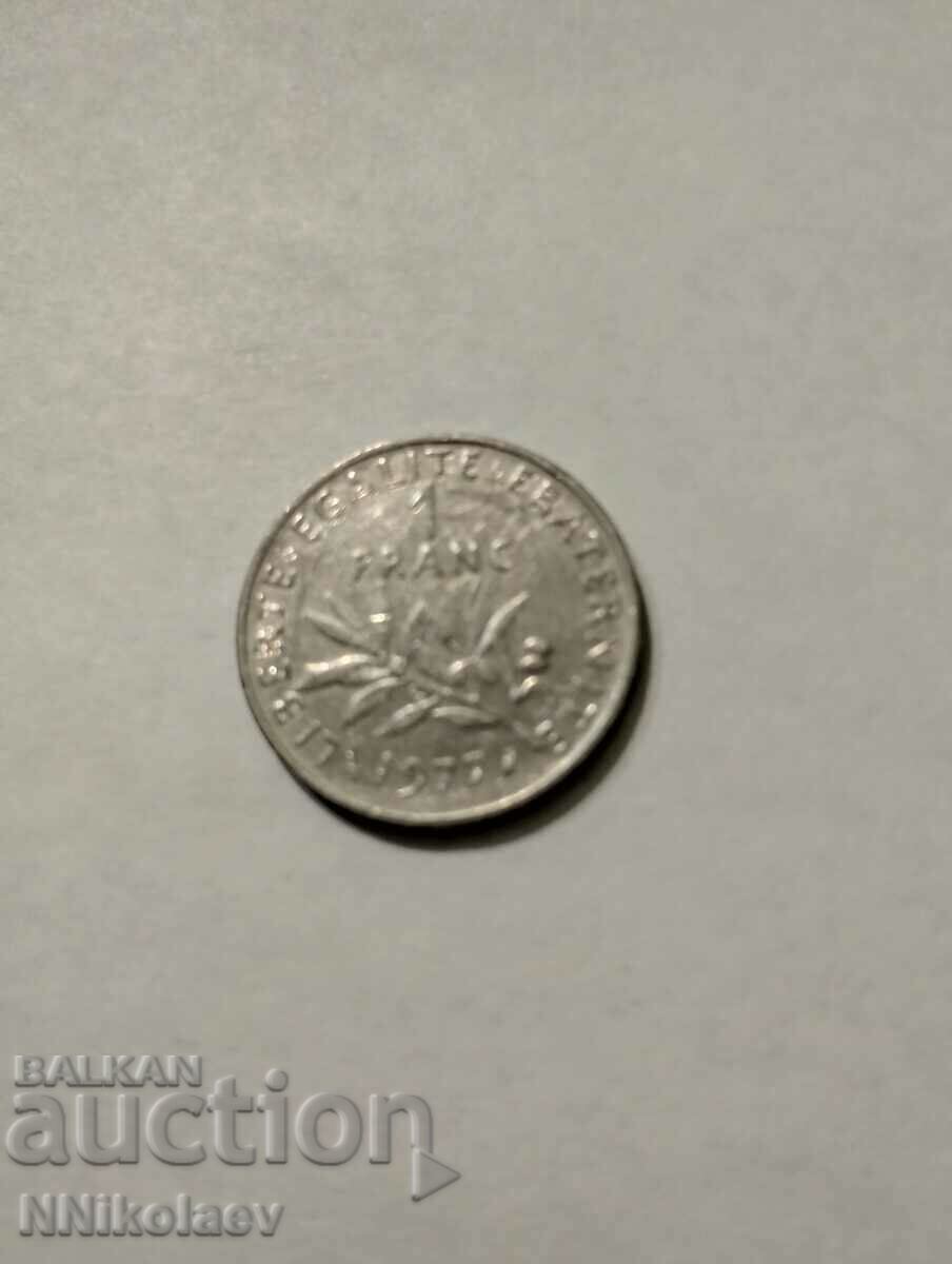 Auction France 1 franc 1977 Auction France 1 franc 1977