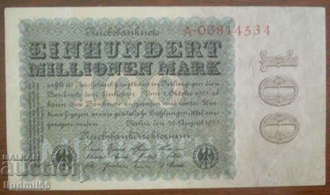 GERMANY 100 million marks 08/22/1923