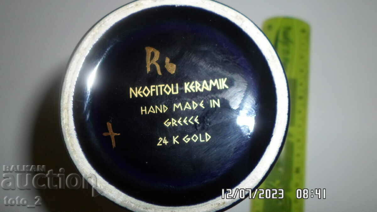 Delivery of BEAUTIFUL HANDMADE GREEK VASE /24K GOLD/SALE !! Delivery of BEAUTIFUL HANDMADE GREEK VASE /24K GOLD/SALE !!