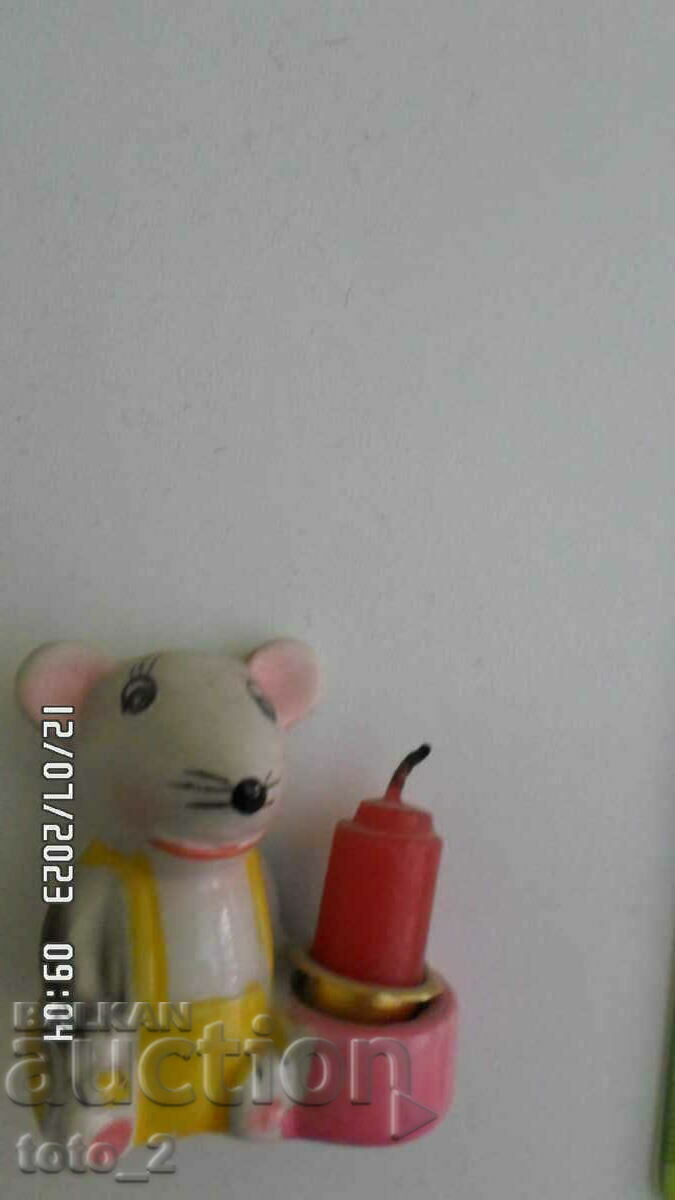 SMALL PORCELAIN CANDLESTICK FIGURE (mouse) with price 6.50 BGN | € 3.32 SMALL PORCELAIN CANDLESTICK FIGURE (mouse) with price 6.50 BGN | € 3.32