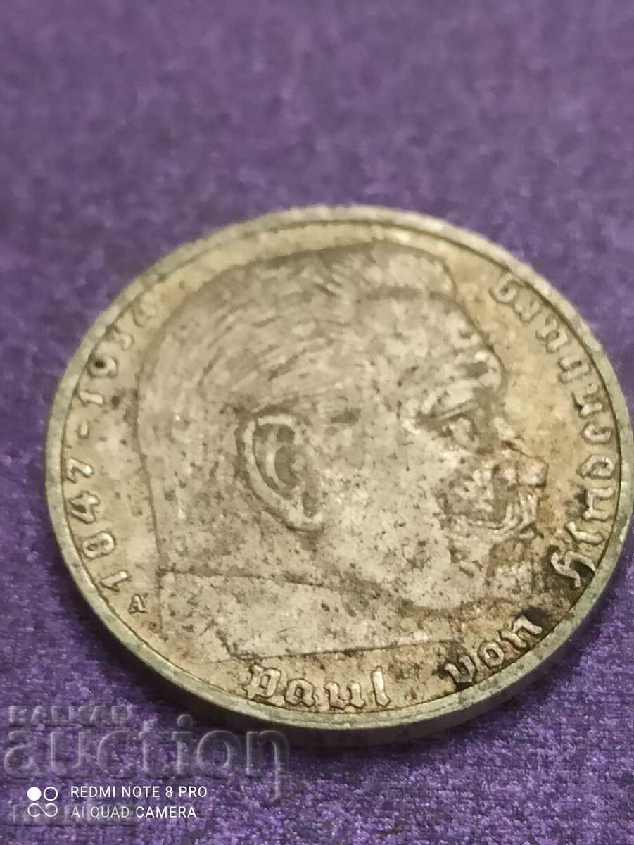 2 Marks 1937 silver Third Reich with price 29.99 BGN | € 15.33 2 Marks 1937 silver Third Reich with price 29.99 BGN | € 15.33