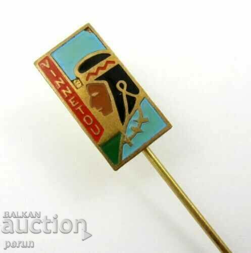OLD BADGE-VINETU-INDIAN CHIEF-ENAMEL with price 7.00 BGN | € 3.58