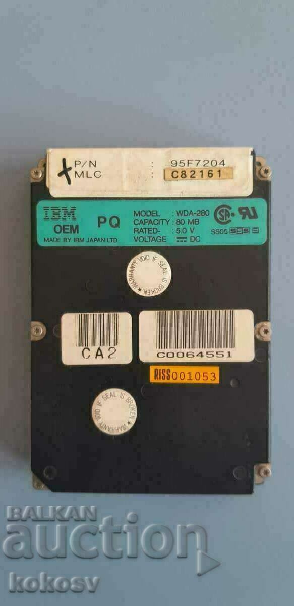 Ρετρό σκληρός δίσκος HDD IBM 2,5" WDA-280 80MB IDE