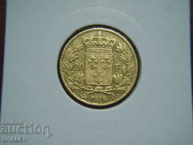 Auction 20 Francs 1816 Q France - AU (Gold) Auction 20 Francs 1816 Q France - AU (Gold)
