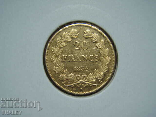 Licitație 20 franci 1834 A Franța - XF/AU (aur)