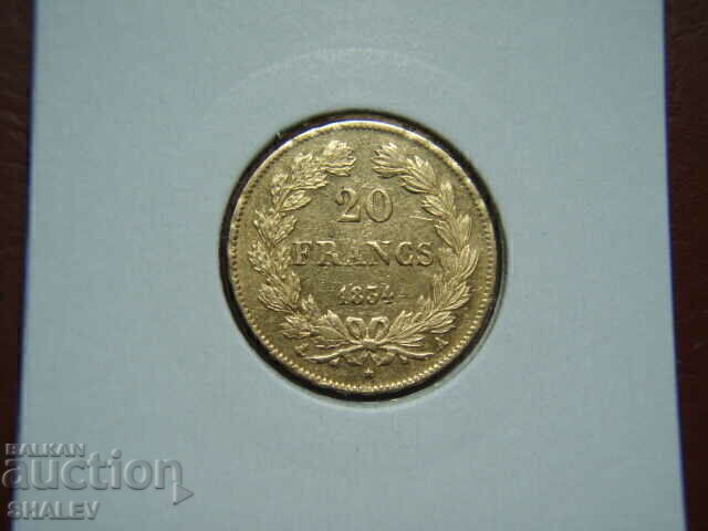 20 Francs 1834 A France - XF/AU (gold) 20 Francs 1834 A France - XF/AU (gold)