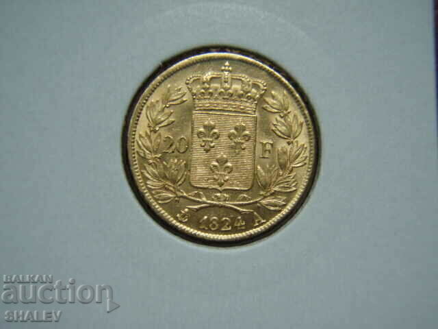 20 Francs 1824 A France (20 francs France) - AU (gold) 20 Francs 1824 A France (20 francs France) - AU (gold)