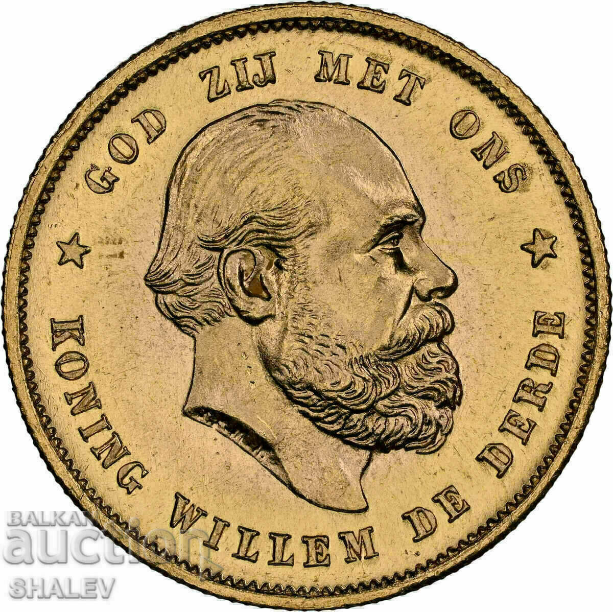 Auction  10 Gulden 1889 Netherlands - MS64 NGC(gold)