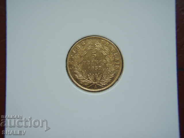 5 Francs 1857 A France (5 Francs France) - XF/AU (gold) with price 594.89 BGN | € 304.16 5 Francs 1857 A France (5 Francs France) - XF/AU (gold) with price 594.89 BGN | € 304.16