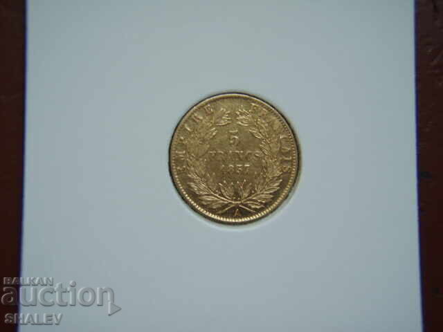 Auction 5 Francs 1857 A France (5 Francs France) - XF/AU (gold) Auction 5 Francs 1857 A France (5 Francs France) - XF/AU (gold)