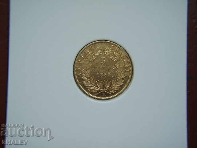 Livrarea 5 franci 1857 A Franța (5 franci Franța) - XF/AU (aur)