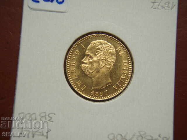 20 Lire 1897 Italy / 20 Lire Italy (RARE!!!) - AU (gold) - 5 20 Lire 1897 Italy / 20 Lire Italy (RARE!!!) - AU (gold) - 5