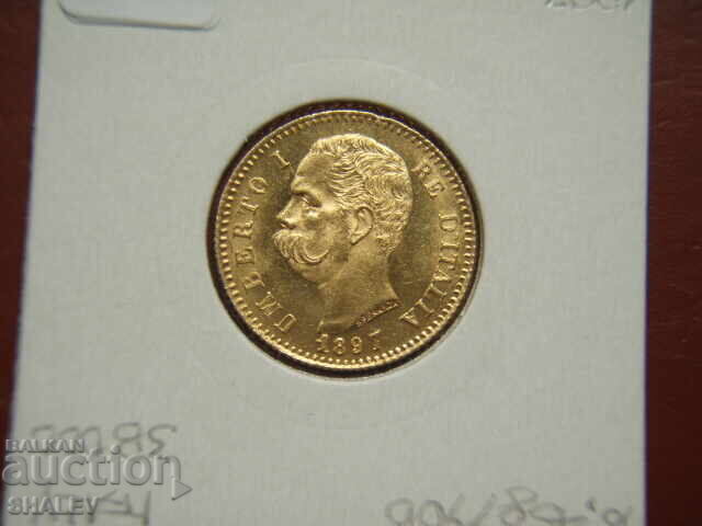 20 Lire 1897 Italy / 20 Lire Italy (RARE!!!) - AU (gold) - 6 20 Lire 1897 Italy / 20 Lire Italy (RARE!!!) - AU (gold) - 6