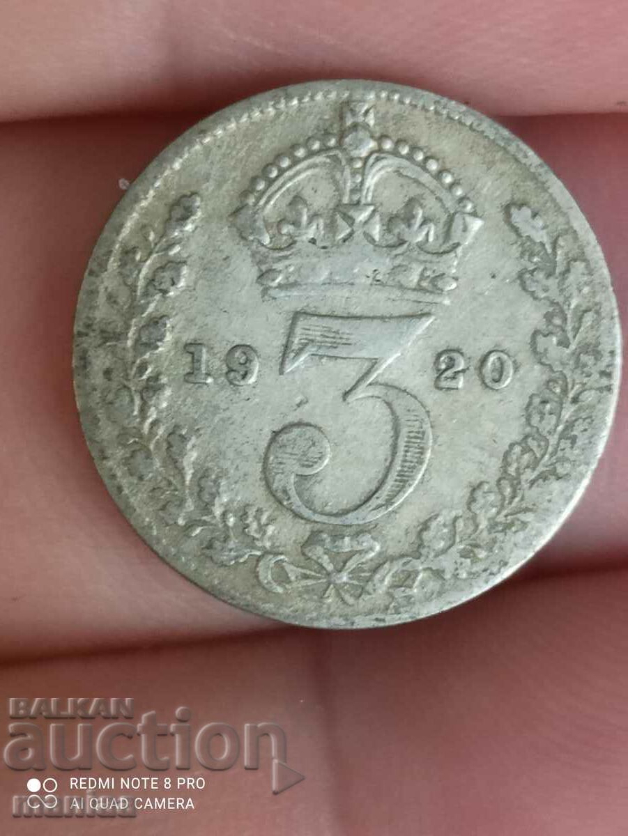 3 pence 1920 silver Great Britain with price 11.99 BGN | € 6.13 3 pence 1920 silver Great Britain with price 11.99 BGN | € 6.13