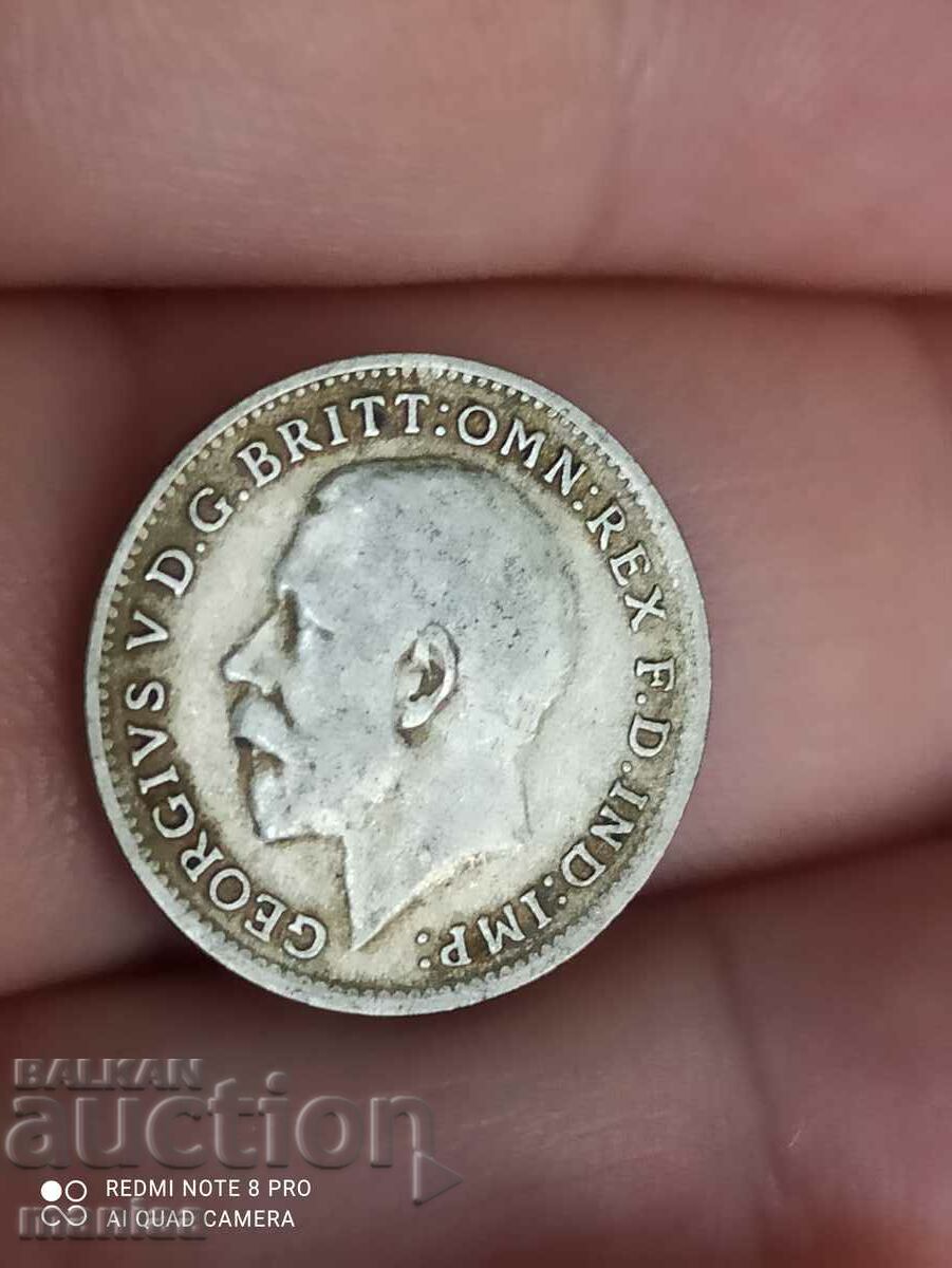 Auction 3 pence 1920 silver Great Britain Auction 3 pence 1920 silver Great Britain