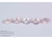 5 pcs rose quartz 4.99ct teardrop cut #6