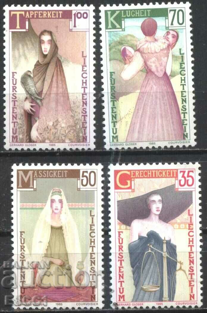 Pure Stamps The Four Cardinal Virtues 1985 from Liechtenstein