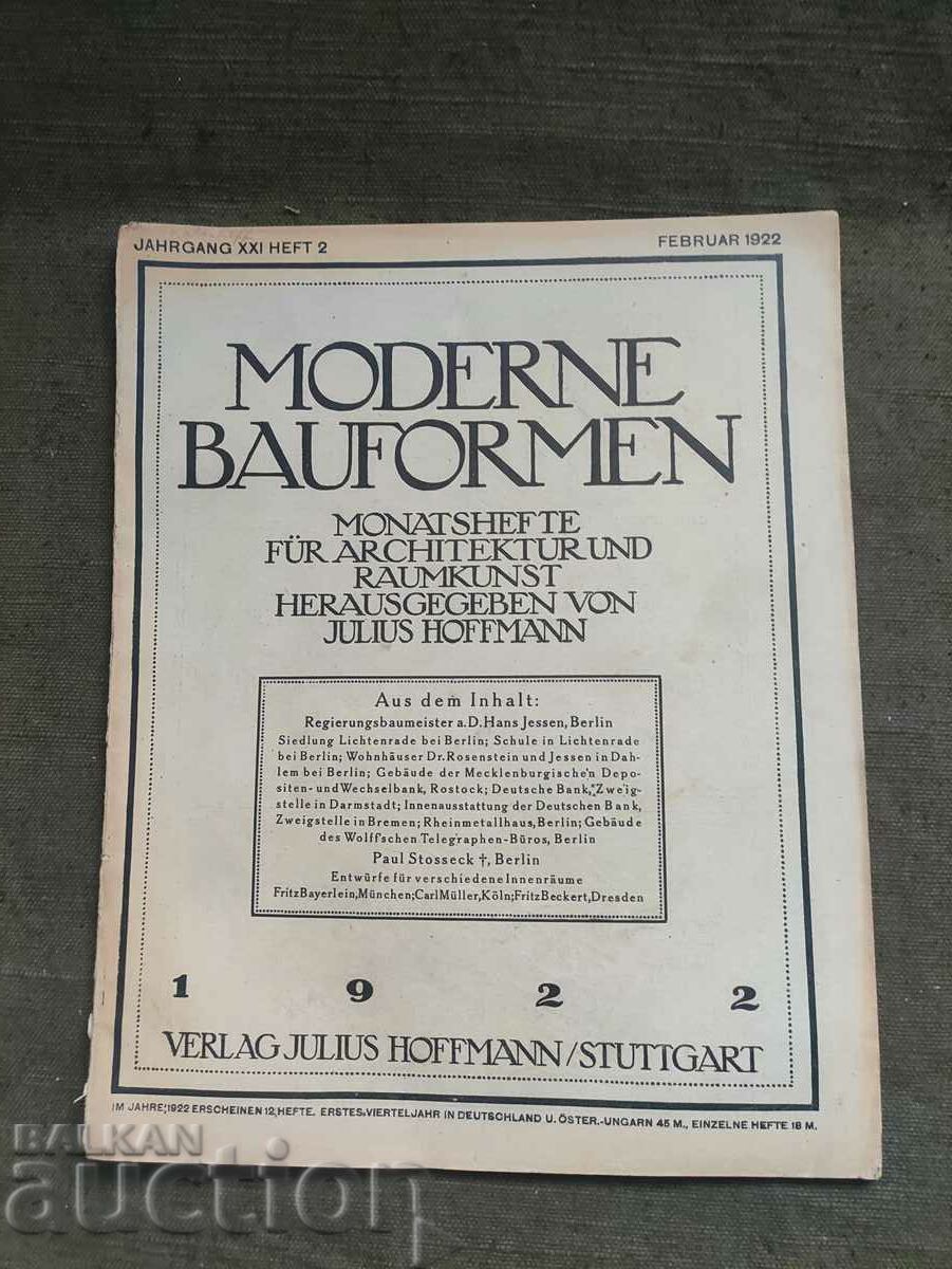 Moderne Bauformen February 1922