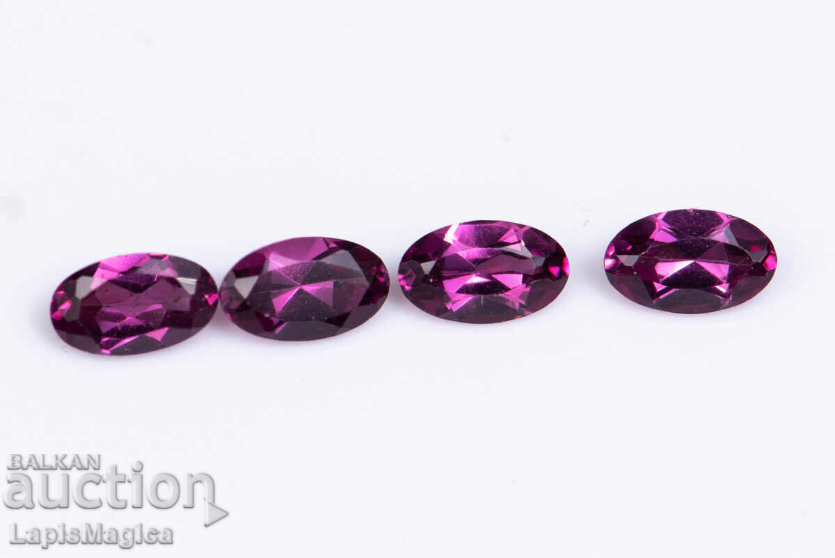 4 pcs violet rhodolite garnet 1.14ct 5x3mm oval #1