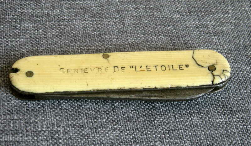 Старо френско джобно ножче кост дръжки