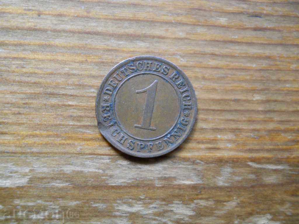 1 pfennig 1931 - Germania ( E ) - defect