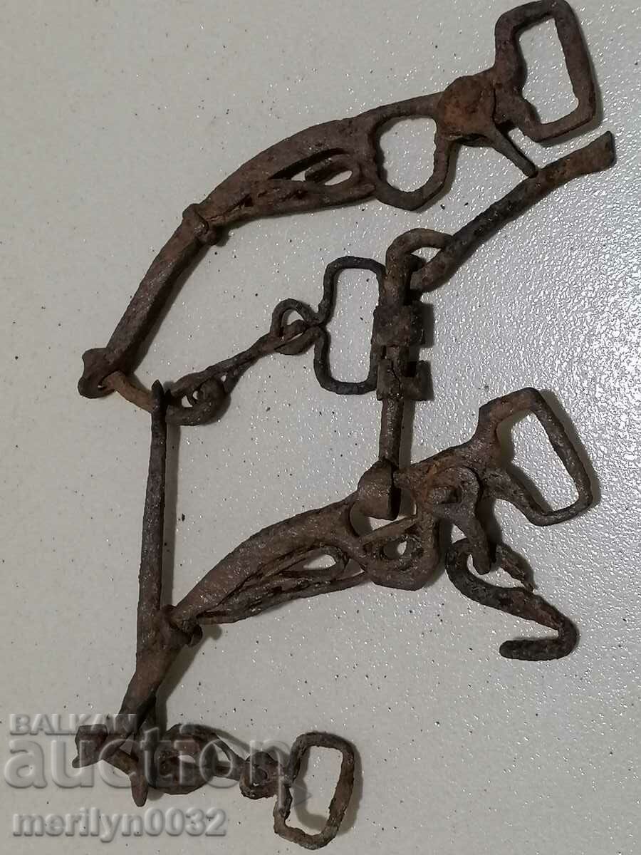 Δημοπρασία Οθωμανική χαλινάρι χέρι σφυρήλατο, σφυρήλατο σίδερο, ιππικό