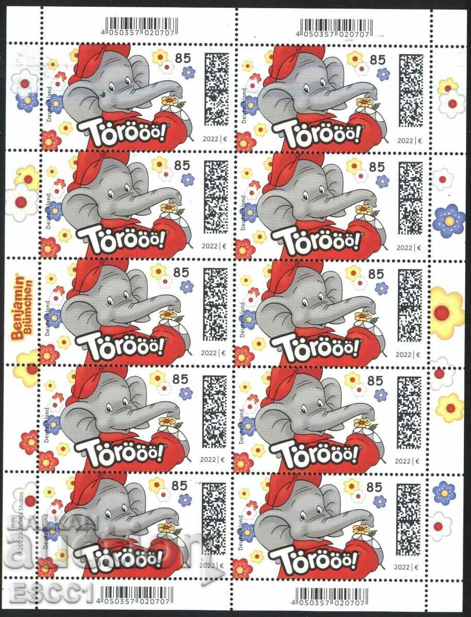 Pure stamp in sheet Animation Benjamin the Elephant 2022 Germany