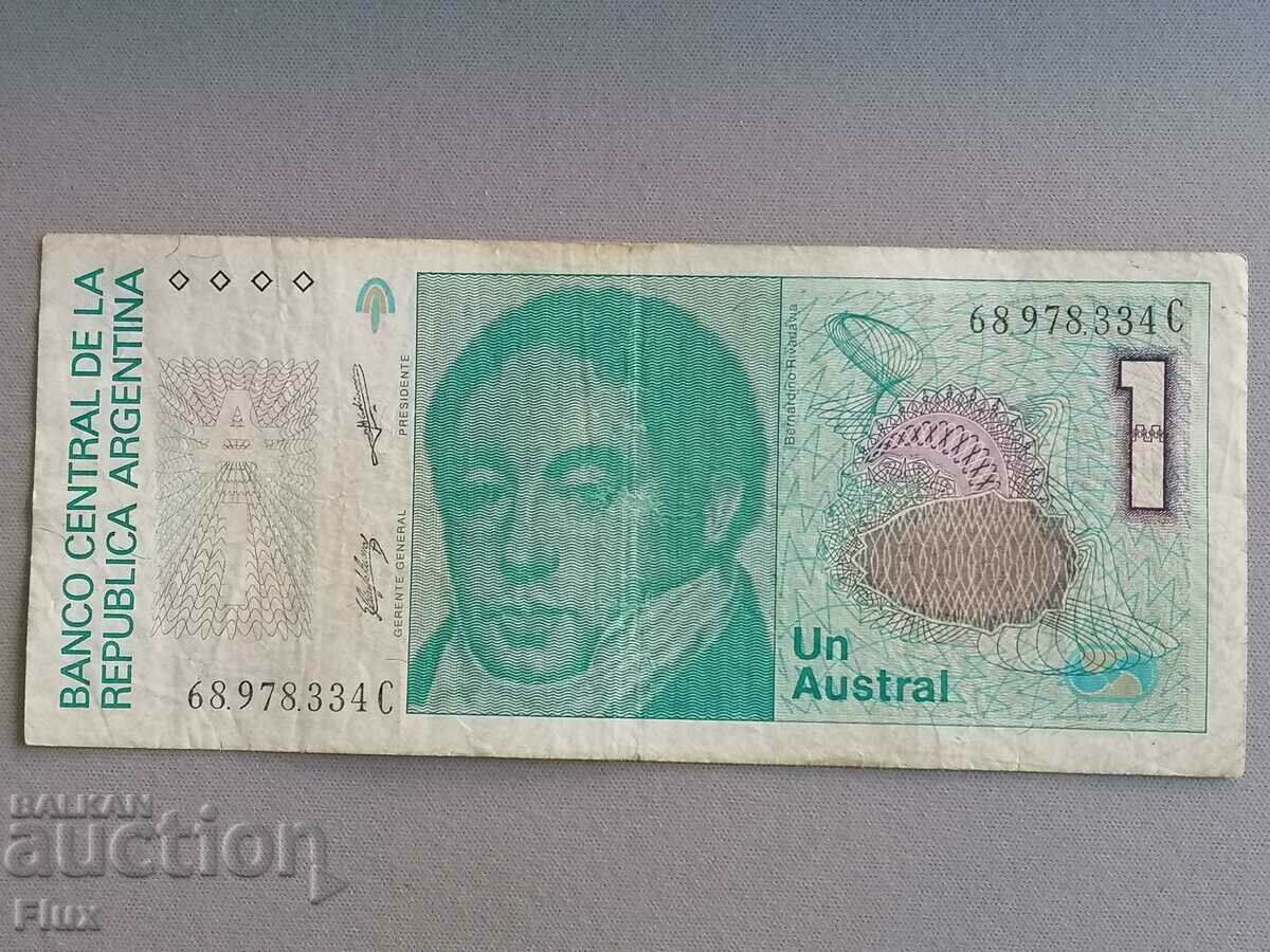 Банкнота - Аржентина - 1 аустрал | 1985г.
