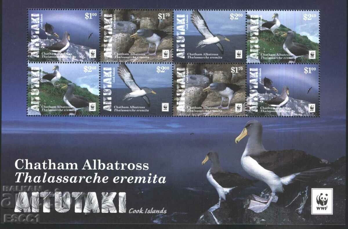 Чисти марки в малък лист WWF Фауна Птици 2016 от Аитутаки