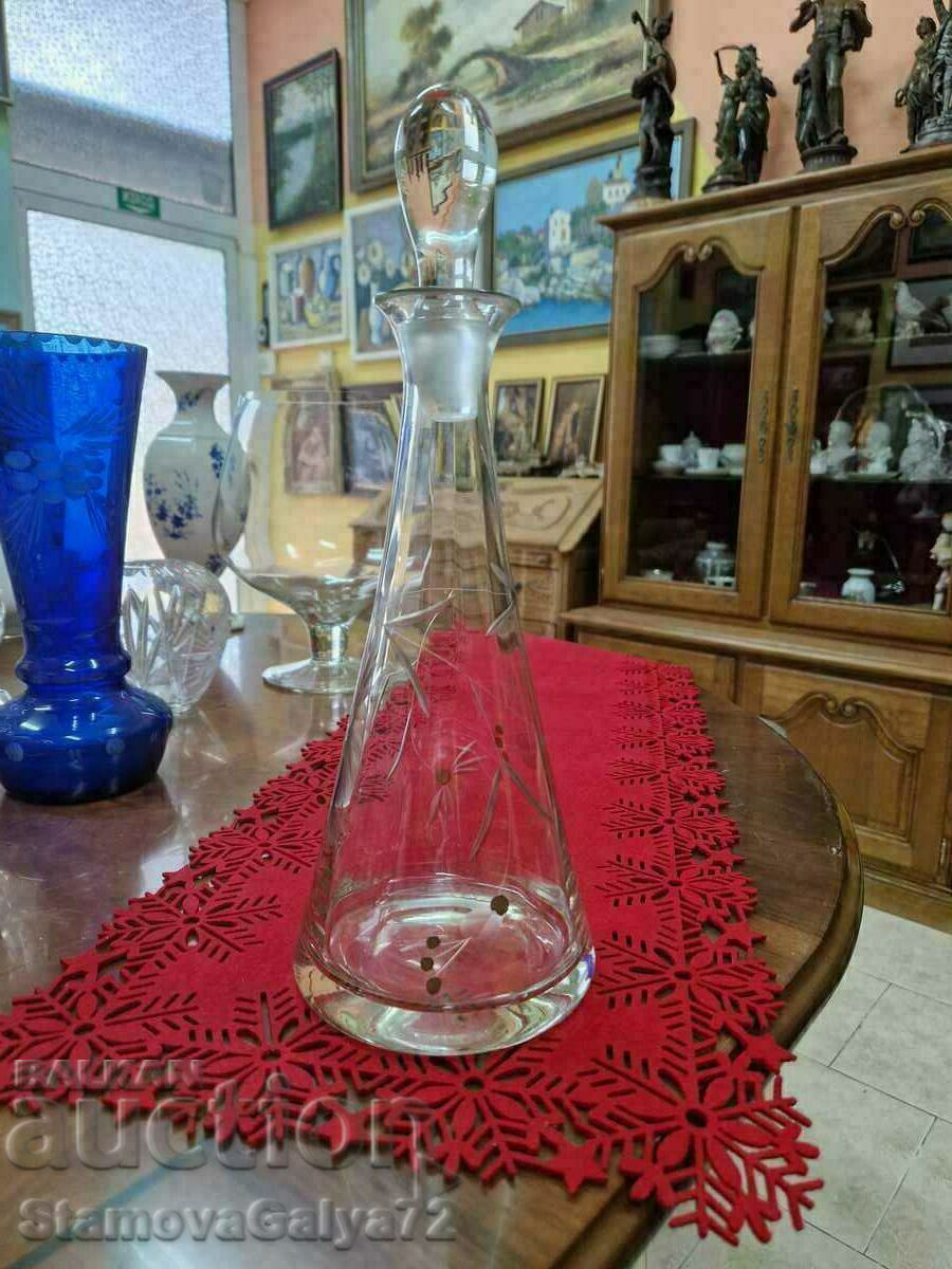 Decantor antic unic gravat și pictat manual