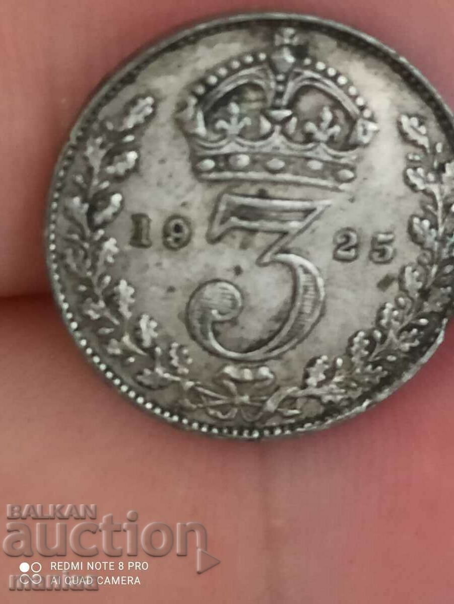3 pence 1925 silver Great Britain 3 pence 1925 silver Great Britain