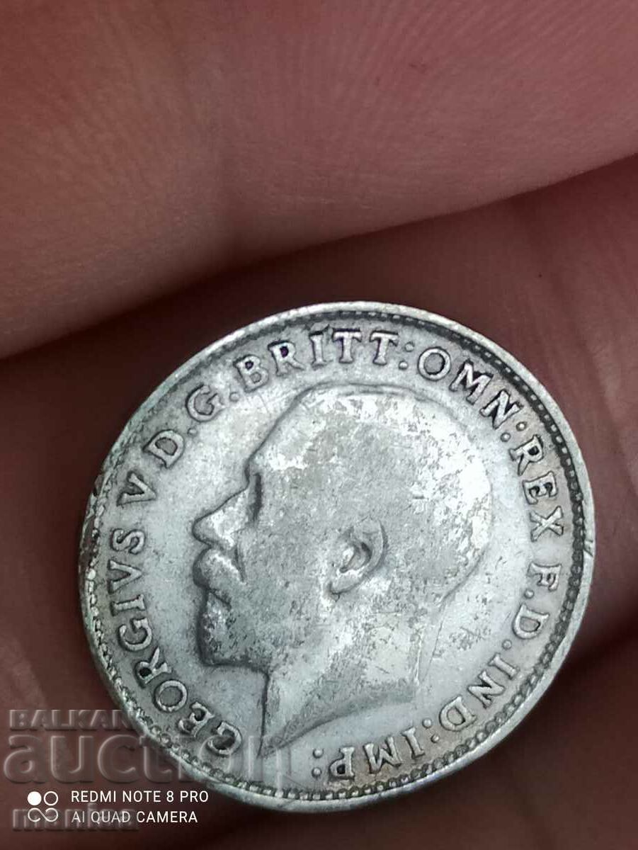 3 пенса 1925 г сребро Великобритания с цена 14.99 лв. | € 7.66 3 пенса 1925 г сребро Великобритания с цена 14.99 лв. | € 7.66