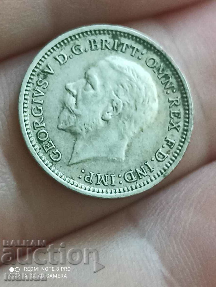 Παράδοση 3 πένες ασήμι 1935 Μεγάλη Βρετανία