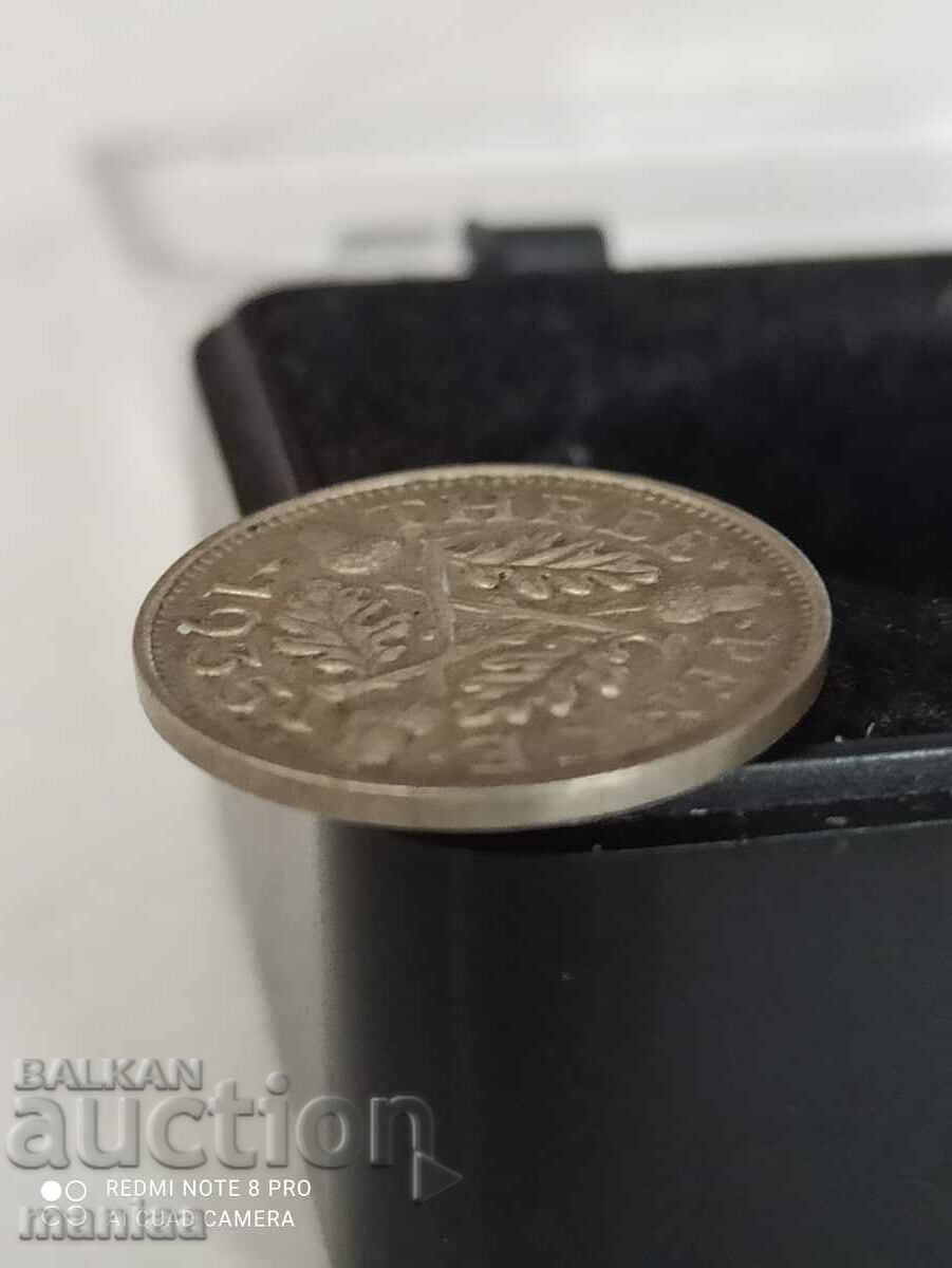Auction 3 pence 1935 silver Great Britain Auction 3 pence 1935 silver Great Britain