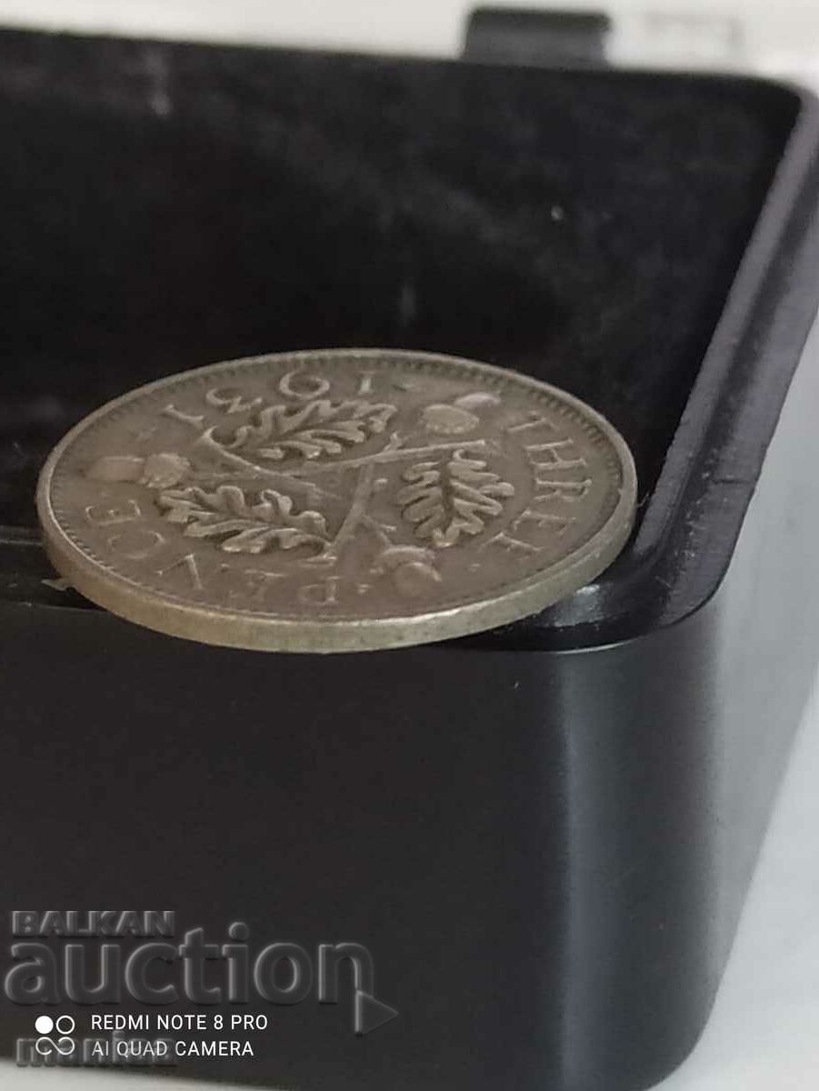 Delivery of 3 pence 1931 silver Great Britain Delivery of 3 pence 1931 silver Great Britain