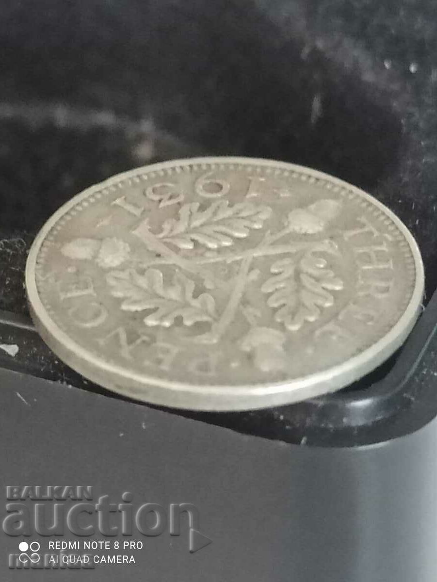Auction 3 pence 1931 silver Great Britain Auction 3 pence 1931 silver Great Britain