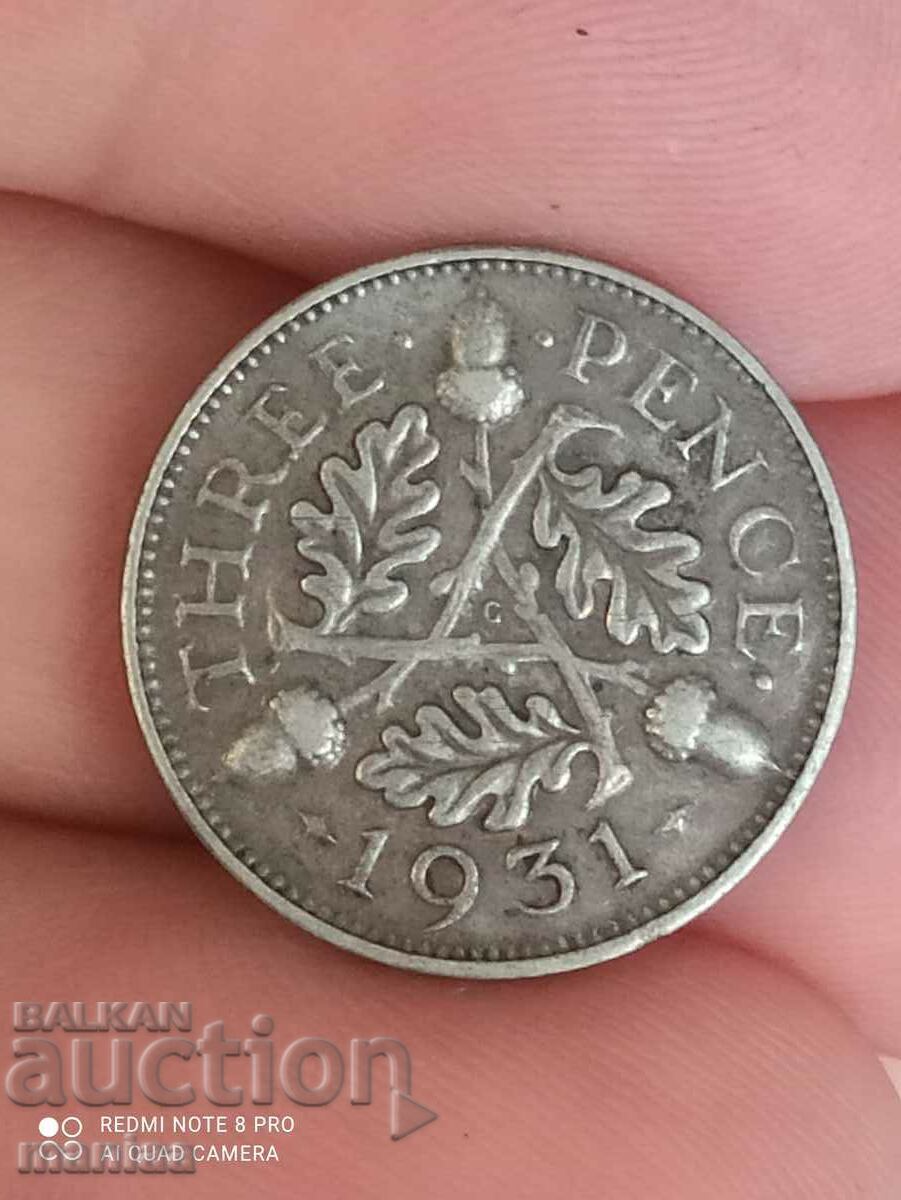 3 pence 1931 silver Great Britain 3 pence 1931 silver Great Britain