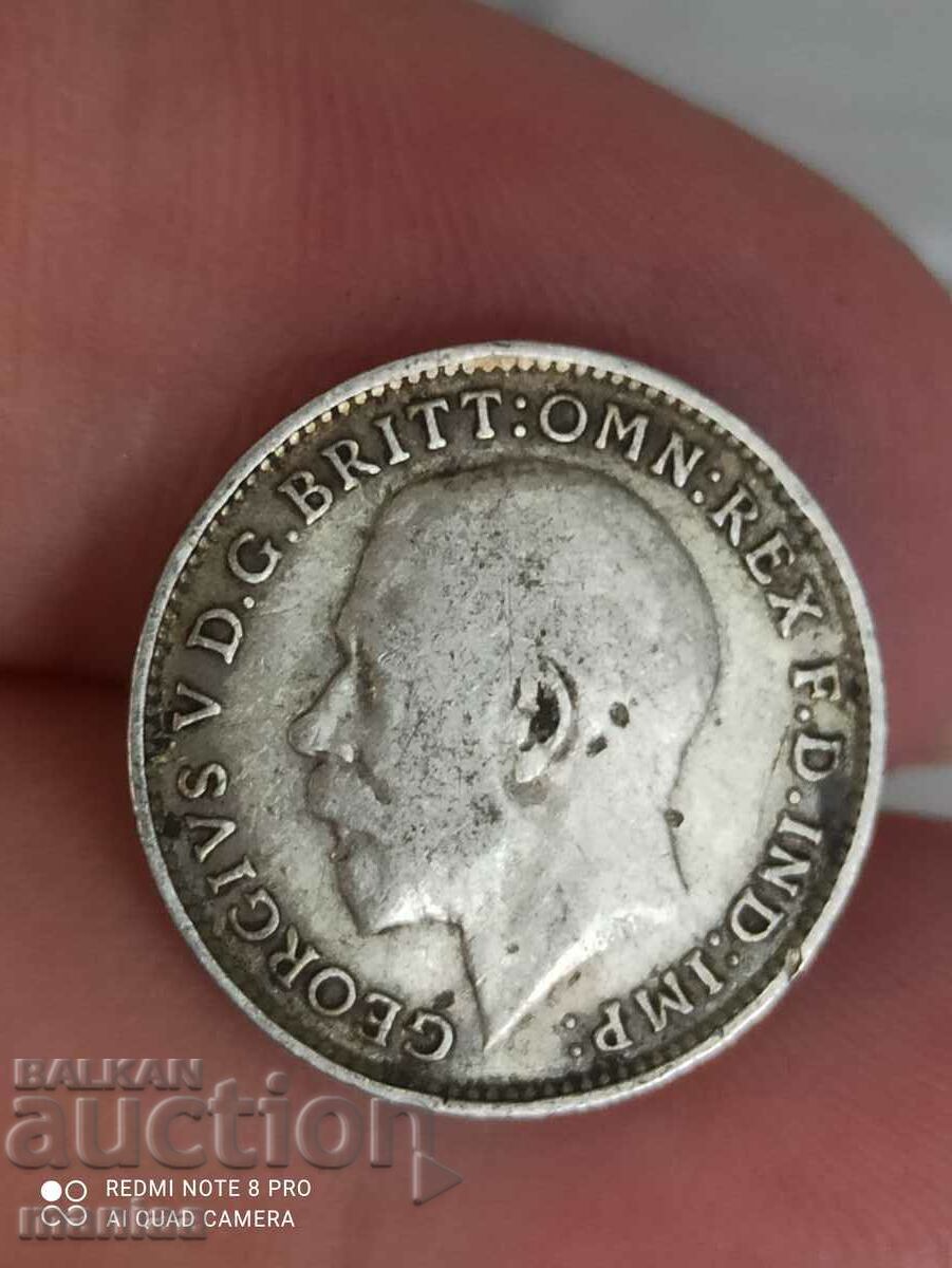 3 pence 1916 silver Great Britain with price 18.99 BGN | € 9.71 3 pence 1916 silver Great Britain with price 18.99 BGN | € 9.71
