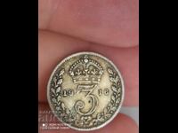 3 pence argint 1916 Marea Britanie