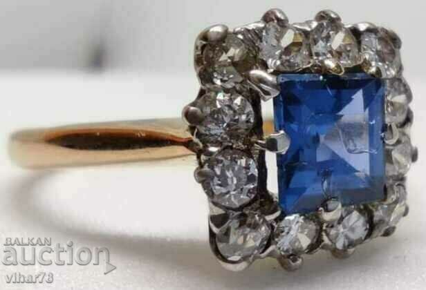Beautiful gold ring 14 karta, diamonds and sapphire with price 999.99 BGN | € 511.29 Beautiful gold ring 14 karta, diamonds and sapphire with price 999.99 BGN | € 511.29